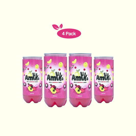 4 Pack Amlikaa Amla + Beetroot soft drink